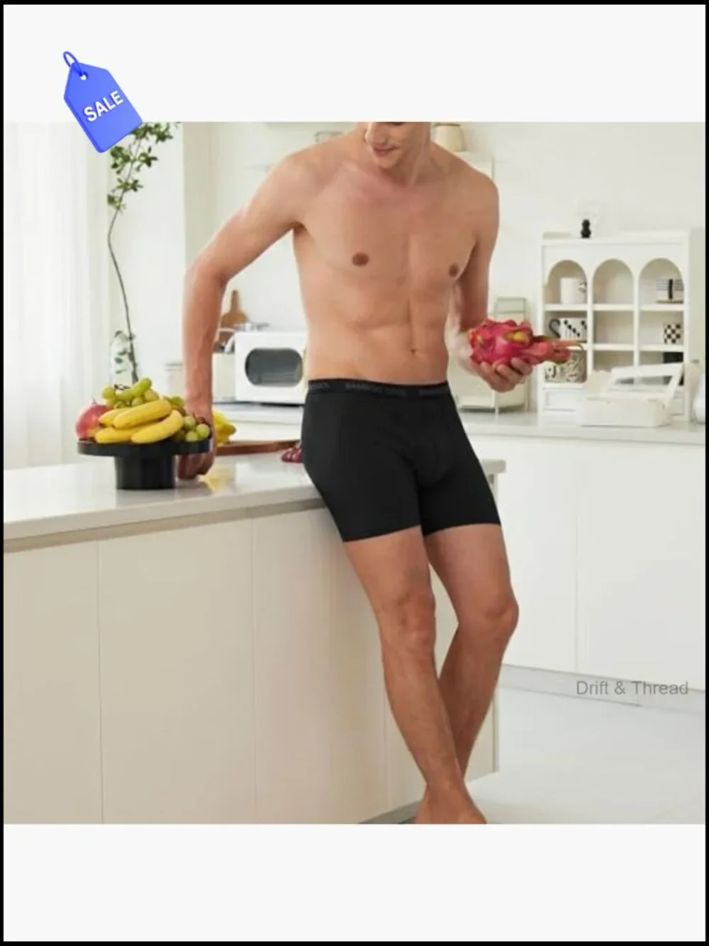 Men's Bamboo Boxer Briefs 4-Pack Ultra Breathable Moisture Wicking